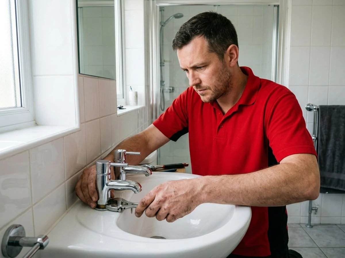 Chelsea Plumbers 247 engineer fitting a new bathroom in Chelsea